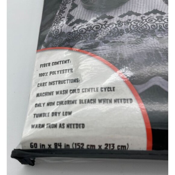 Trick Or Treat Black Mesh Polyester Tablecloth  60" X 84" Spirit Halloween - Picture 3 of 3